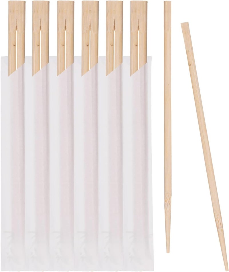 Prestee 50 Pairs Disposable Wooden Chopsticks - Individually Wrapped for Hygiene - 8-Inch Wood Chopstick - Utensils for Sushi, Noodles, and Takeout - Smooth, Splinter-Proof Design - Image 1