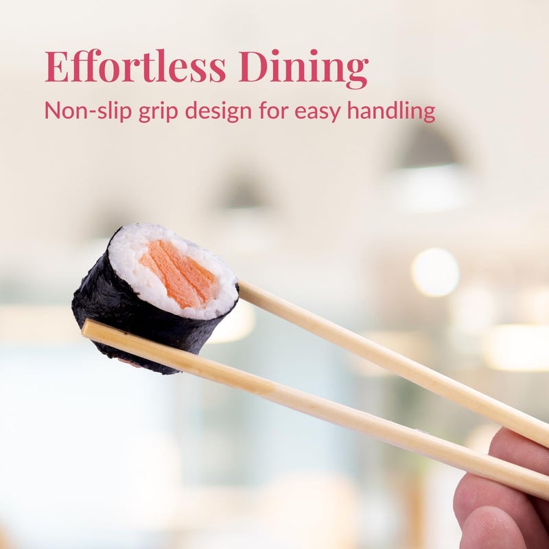 Prestee 50 Pairs Disposable Wooden Chopsticks - Individually Wrapped for Hygiene - 8-Inch Wood Chopstick - Utensils for Sushi, Noodles, and Takeout - Smooth, Splinter-Proof Design - Image 4