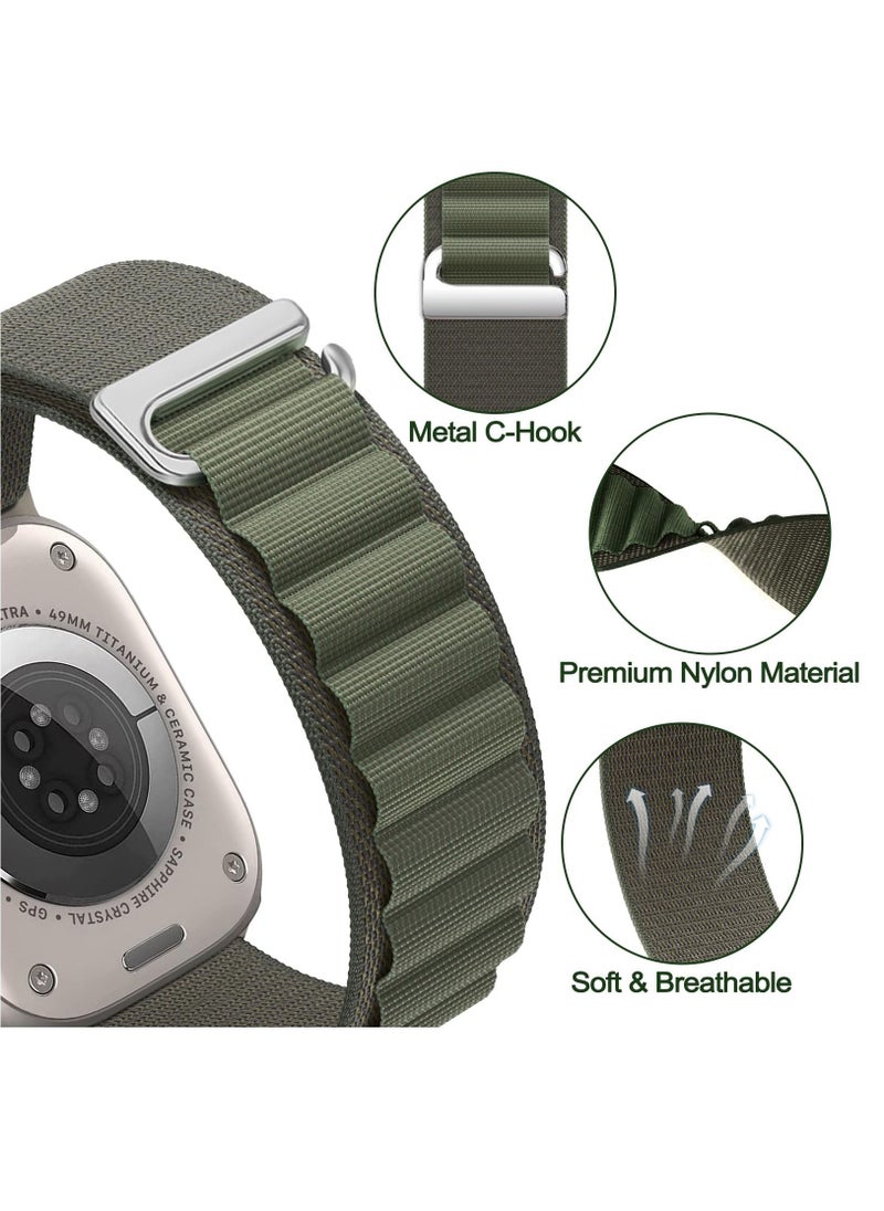 BORTONY - Apple Watch Alpine Loop Band 49mm/45mm/44mm Nylon Woven Sport Strap Compatible with iWatch Series 8/Ultra/7/SE/6/5/4/3/2/8 Pack of 3 - Image 1