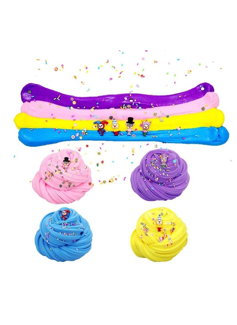 4 Pack er Slime Kit, with Clown Slime, Magician Cartoon Stretchy and Non-Sticky