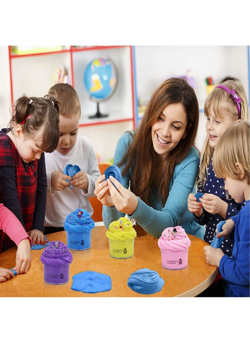 4 Pack er Slime Kit, with Clown Slime, Magician Cartoon Stretchy and Non-Sticky