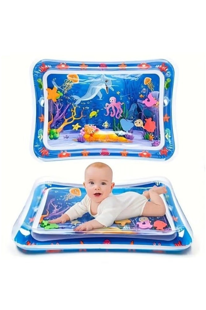 ممز بلانيت سجادة مائية كبيرة الحجم للأطفال من ممز بلانيت (69×51 سم) – مركز نشاط تفاعلي متعدد المراحل لتنمية الحواس والإدراك – سجادة لعب قابلة للنفخ لتحفيز النمو البصري واللمسي – لعبة آمنة وممتعة للرضع من عمر 3 شهور فأكثر – مناسبة للأولاد والبنات – ألعاب استكشاف وتعليم مبكر – ألعاب أطفال بيبي – ألعاب تنمية المهارات الحسية-العاب اطفال - Image 2