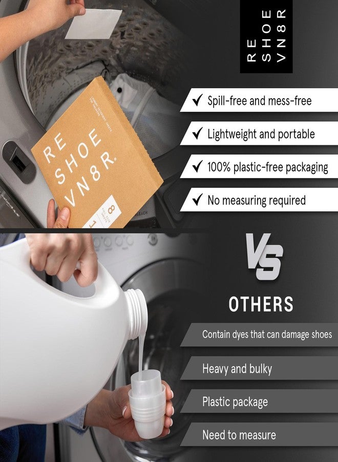 RESHOEVN8R Shoe Wash Detergent Sneaker Laundry Sheets – 16 Loads, Cleans 48 Shoes – Eco-Friendly Shoe Cleaner for Washer – Safe on All Shoes, Laces and Other Shoe Materials - Image 3