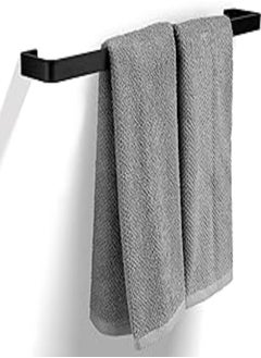 KIBAGA Aesthetic Bathroom Towel Bar for Wall Mount – Space Saving and Easy to Install 16" Towel Holder Rack - Stylish Minimal Rod to Enhance Your Modern/Farmhouse Bathroom Decor - Black 