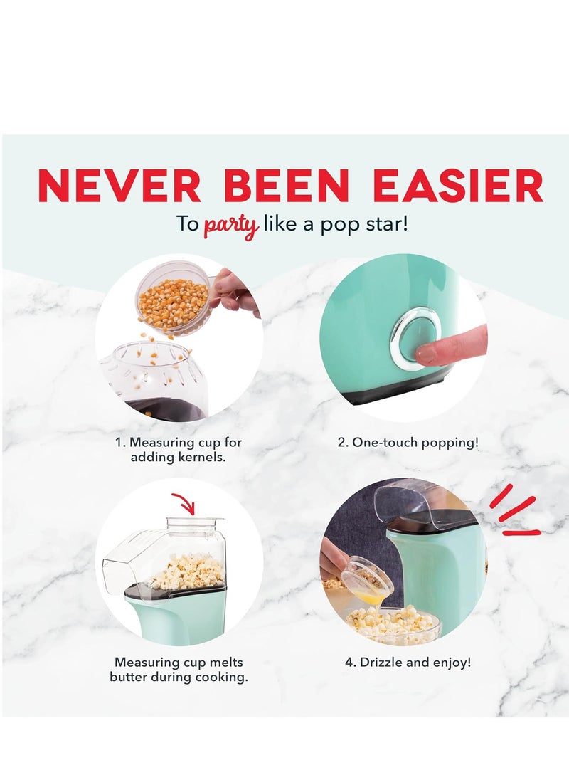 Dash DASH Hot Air Popcorn Popper Maker with Measuring Cup to Portion Popping Corn Kernels + Melt Butter, 16 Cups - White  - Image 2