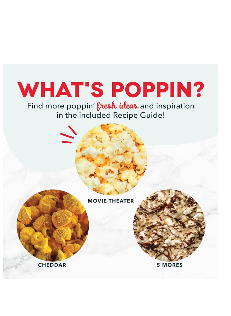 Dash DASH Hot Air Popcorn Popper Maker with Measuring Cup to Portion Popping Corn Kernels + Melt Butter, 16 Cups - White  - Image 4