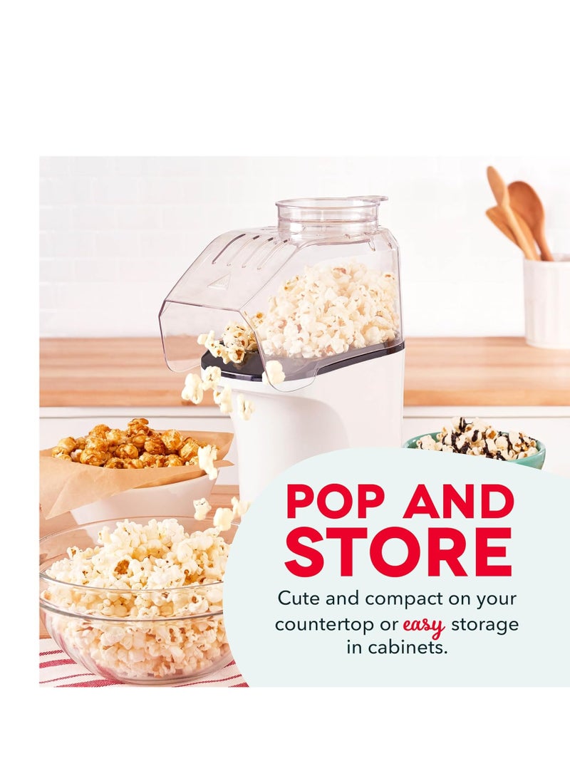 Dash DASH Hot Air Popcorn Popper Maker with Measuring Cup to Portion Popping Corn Kernels + Melt Butter, 16 Cups - White  - Image 5