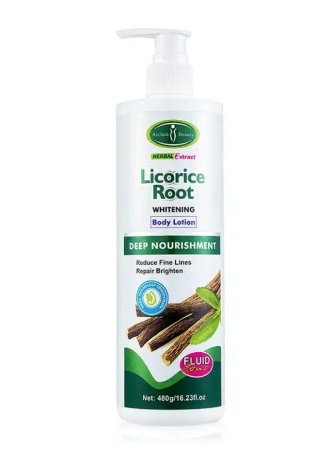 Aichun beauty Hot Sale Whitening Skin Body Lotion Herbal Extract Licorice Root Body Lotion for Women Body Care 480 g  - Image 3