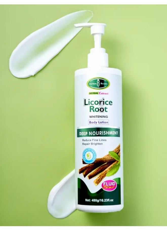 Aichun beauty Hot Sale Whitening Skin Body Lotion Herbal Extract Licorice Root Body Lotion for Women Body Care 480 g  - Image 1
