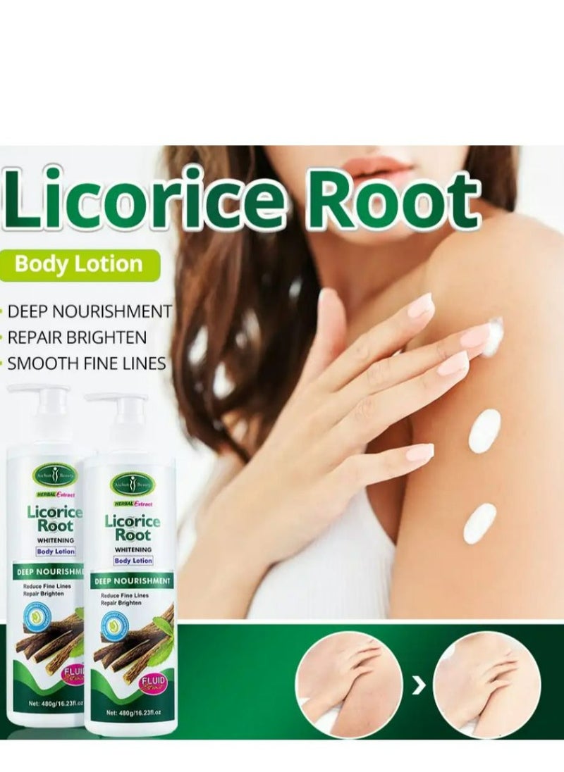 Aichun beauty Hot Sale Whitening Skin Body Lotion Herbal Extract Licorice Root Body Lotion for Women Body Care 480 g  - Image 4