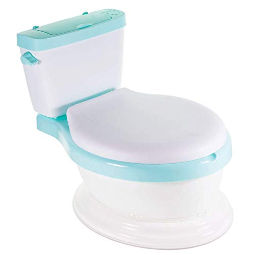 WISHKEY Plastic Comfortable Western Style Toilet Training Potty Seat with Upper Closing Lid, Removable Bowl For Toddler Kids (Pack Of 1, Green) - Image 1