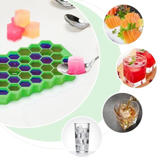 Elecsera Silicon Ice Cube Mould Trays Honeycomb Design Small Cubes for Fridge - Image 5