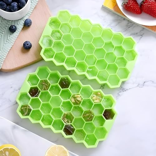 Elecsera Silicon Ice Cube Mould Trays Honeycomb Design Small Cubes for Fridge - Image 1