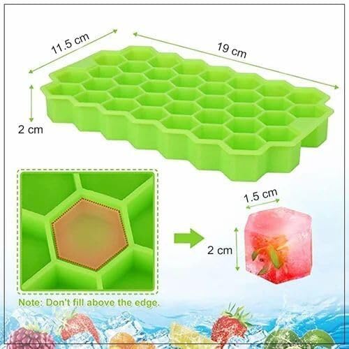 Elecsera Silicon Ice Cube Mould Trays Honeycomb Design Small Cubes for Fridge - Image 4