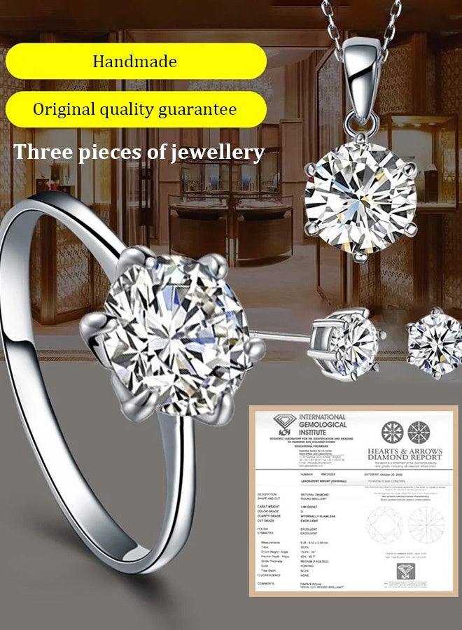 Three-piece jewelry set: includes a necklace, earrings and a ring. This ladies' jewelry set is the perfect gift for your girlfriend, wife, mother or bridesmaid, suitable for wedding occasions. It is suitable for all occasions and is an excellent choice for party accessories.  - Image 5
