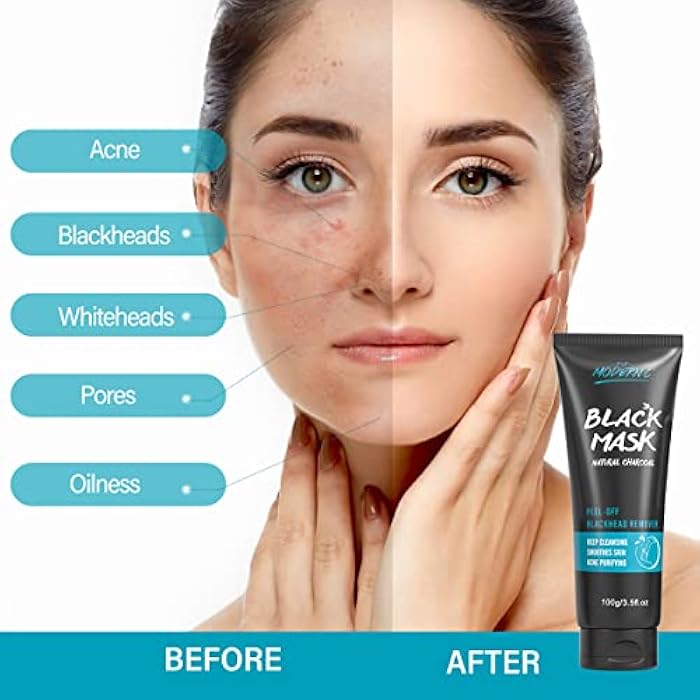 POP MODERN.C Blackhead Remover Mask Bamboo Charcoal Peel Off Mask Skin Care Face Mask 3-in-1 Kit Pimple & Deep Cleansing Black Facial Mask Shrink Pore With Blackhead Remover Extractor Tools - Image 5
