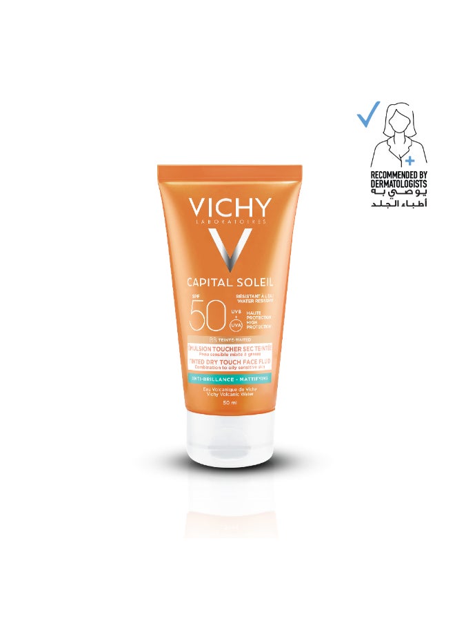 VICHY Capital Soleil 50SPF Tinted Dry Touch Protective Face Fluid tinted 50ml - Image 1