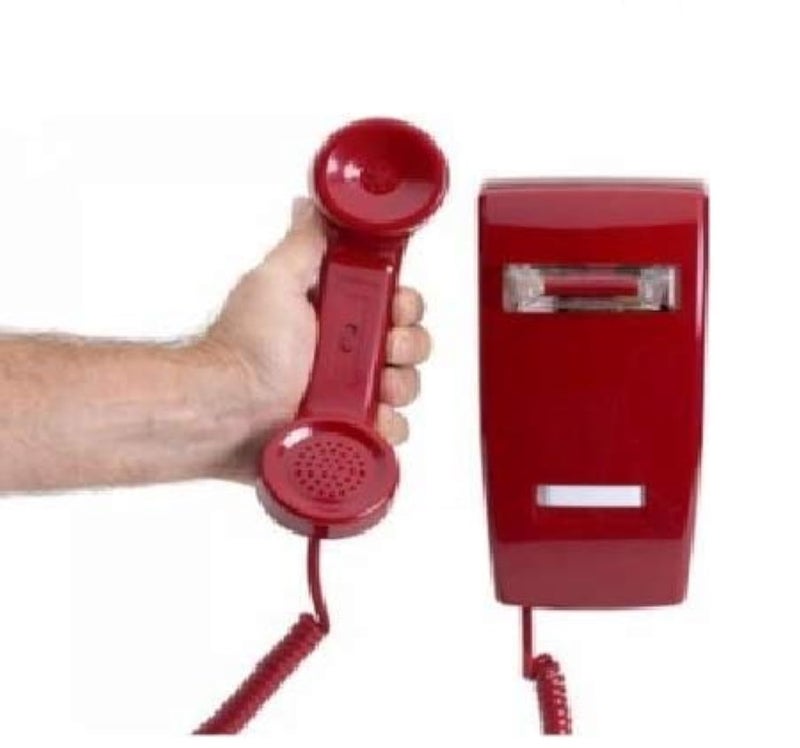 هاتف حائط تلقائي للاتصال الساخن الصناعي (بدون لوحة مفاتيح) - أحمر من HQTelecom