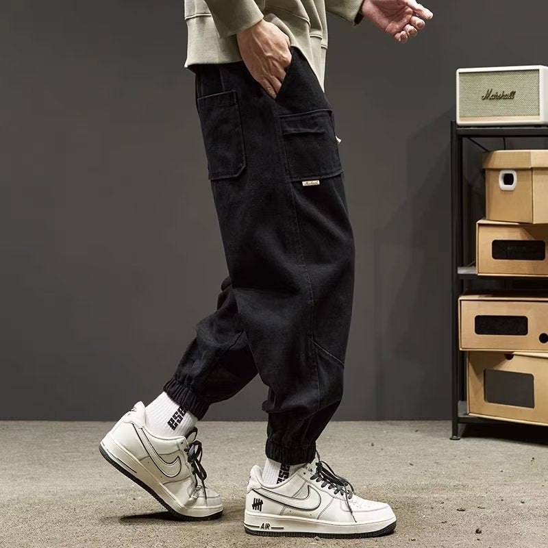 Casual Pants Men's Autumn Tie Pants Autumn and Winter Boys High Street Ins Functional Trendy Brand Japanese Cordwork Pants for Men - Image 4