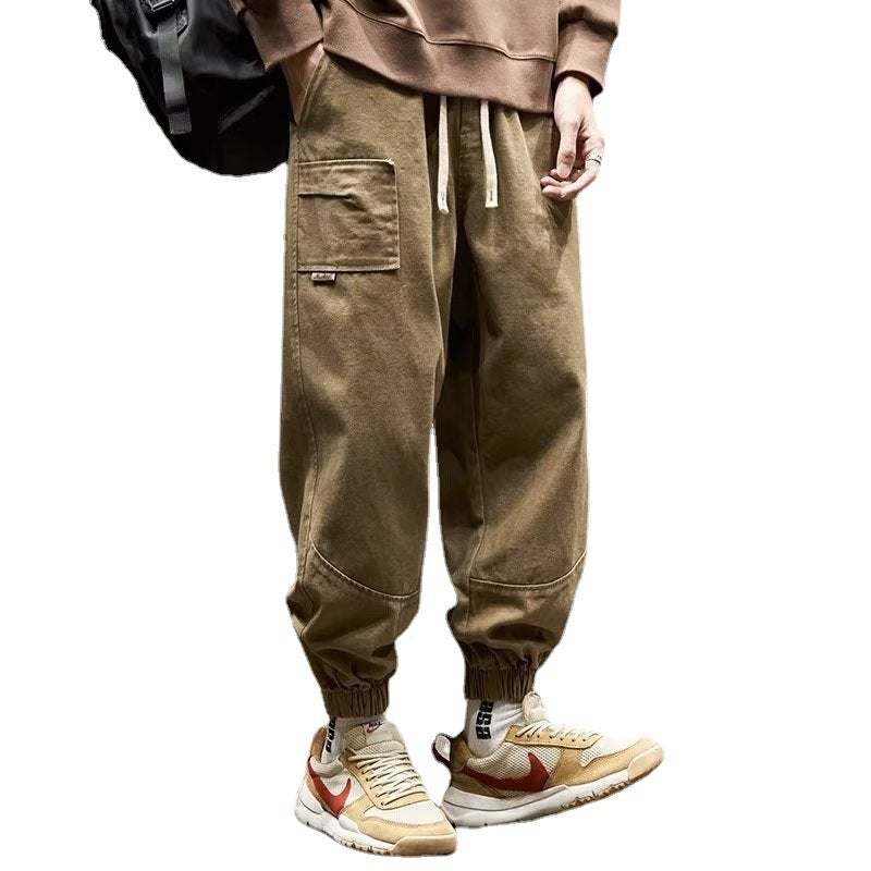 Casual Pants Men's Autumn Tie Pants Autumn and Winter Boys High Street Ins Functional Trendy Brand Japanese Cordwork Pants for Men - Image 5