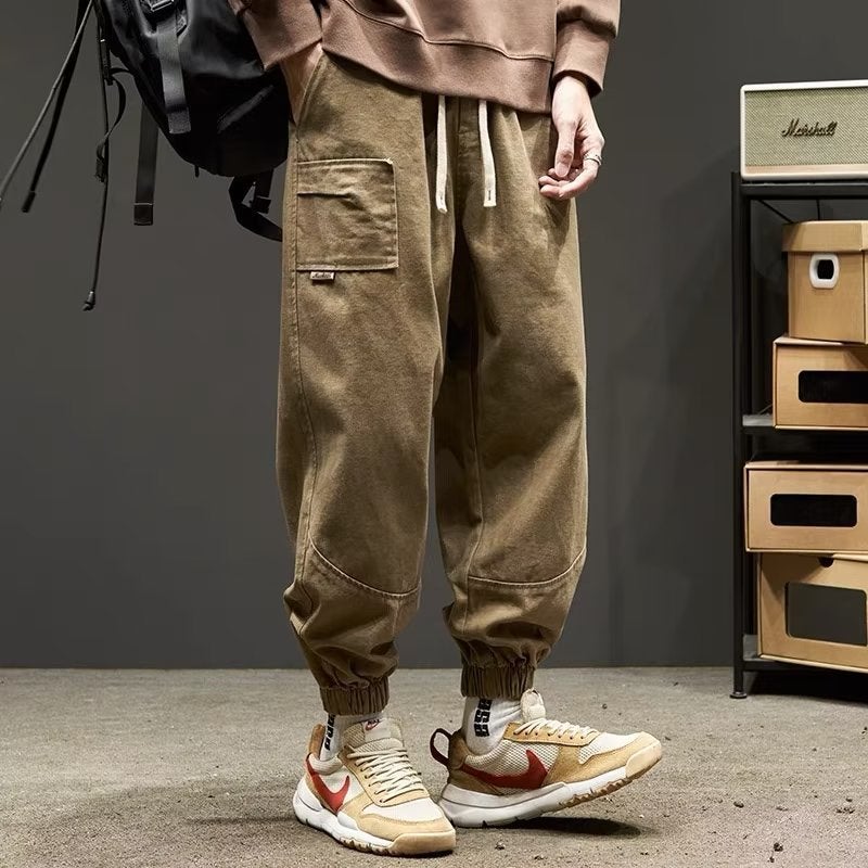 Casual Pants Men's Autumn Tie Pants Autumn and Winter Boys High Street Ins Functional Trendy Brand Japanese Cordwork Pants for Men - Image 1