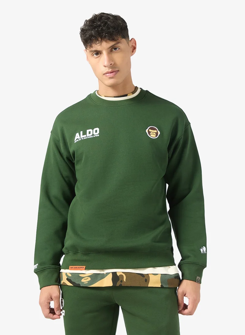 AAPE AAPER moonface logo crew neck sweatshirt