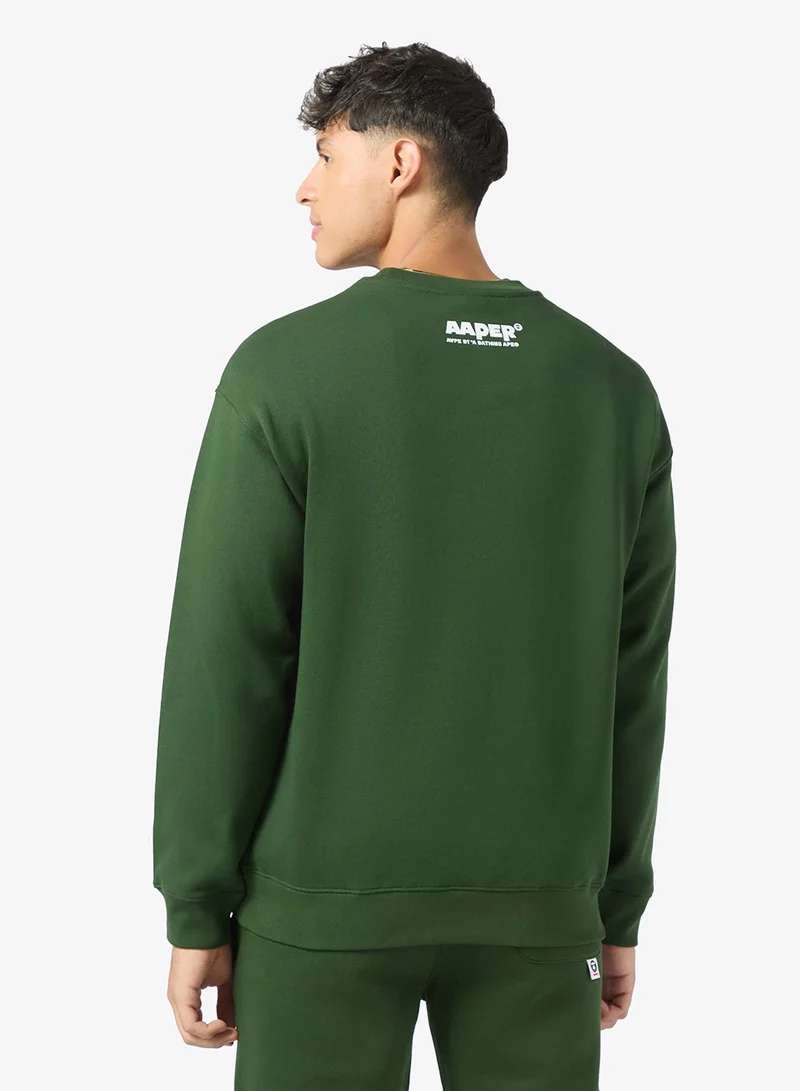 AAPE AAPER moonface logo crew neck sweatshirt