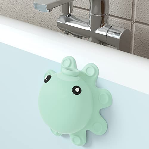 Abalter Bathtub Overflow Drain Cover Tub - Silicone Bathroom Overflow Drain Cover, Bath Tub Overflow Cover, Bathroom Spa Accessories, Adds Inches of Water for Deeper&Warmer Bath，Aqua Green - Image 1