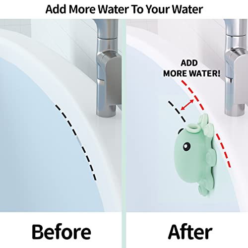 Abalter Bathtub Overflow Drain Cover Tub - Silicone Bathroom Overflow Drain Cover, Bath Tub Overflow Cover, Bathroom Spa Accessories, Adds Inches of Water for Deeper&Warmer Bath，Aqua Green - Image 4