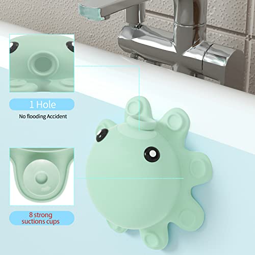 Abalter Bathtub Overflow Drain Cover Tub - Silicone Bathroom Overflow Drain Cover, Bath Tub Overflow Cover, Bathroom Spa Accessories, Adds Inches of Water for Deeper&Warmer Bath，Aqua Green - Image 2