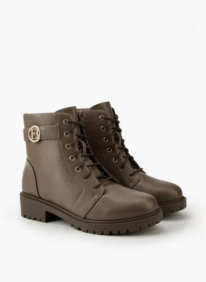 Flora Bella By Shoexpress BEIGE Solid Ankle Boots with Zip Closure for Women | Best Price UAE