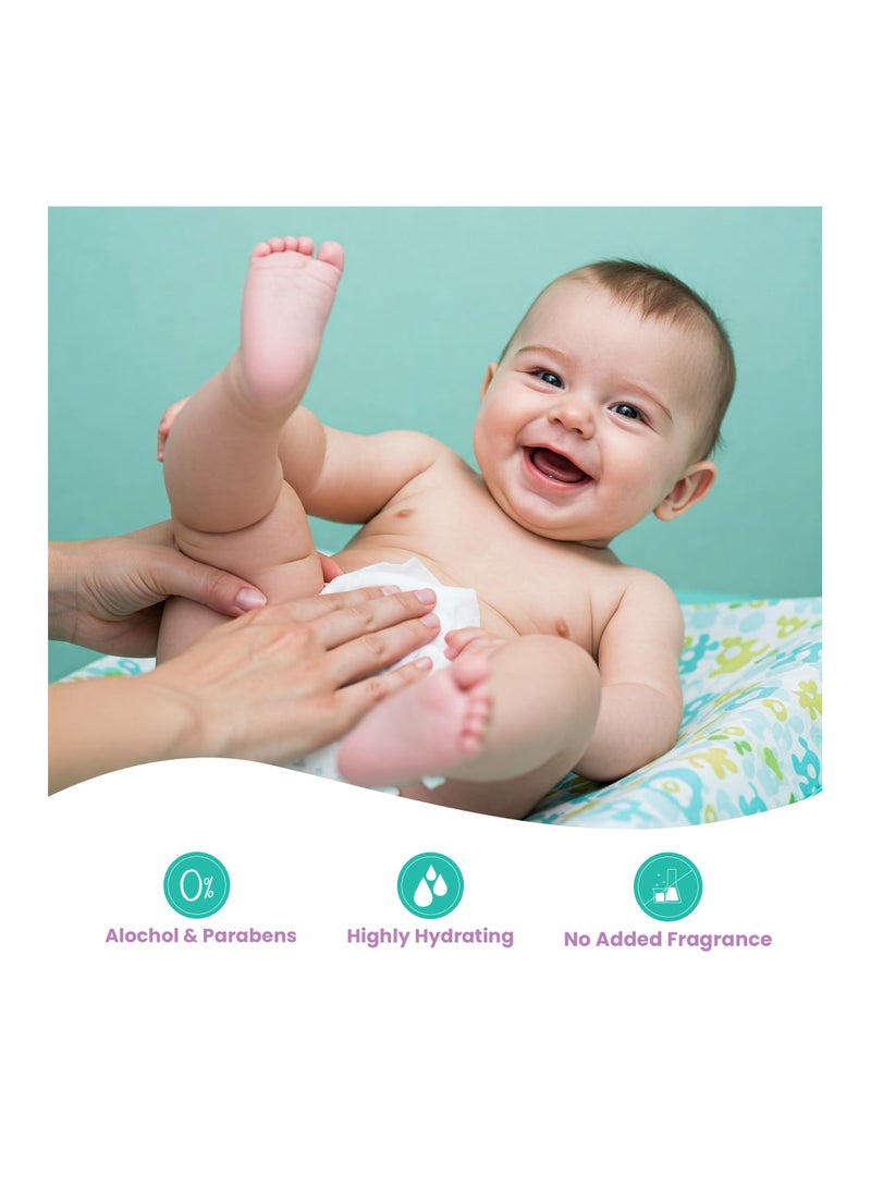 All day wipes All Day H2O Wet Wipes 99% Water & Aloe Vera Extract Pure Essence-60 Count : Made with 99.9% Pure Water and Enriched with Soothing Aloe Vera to Calm and Hydrate the Skin. ( Pack of 4 ) - Image 4