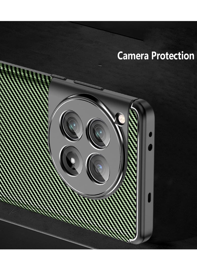 Wtech Hard Back Fabric Texture Side TPU Case Cover For OnePlus 12R 5G 2024 Olive - Image 2