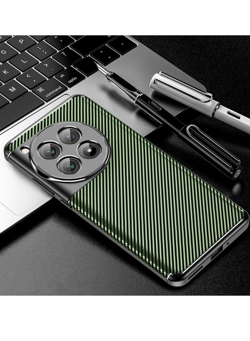 Wtech Hard Back Fabric Texture Side TPU Case Cover For OnePlus 12R 5G 2024 Olive - Image 4