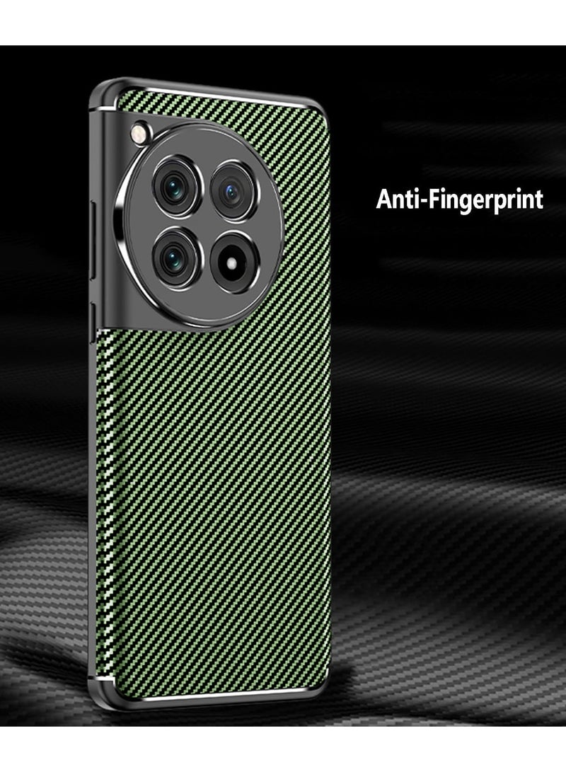 Wtech Hard Back Fabric Texture Side TPU Case Cover For OnePlus 12R 5G 2024 Olive - Image 3