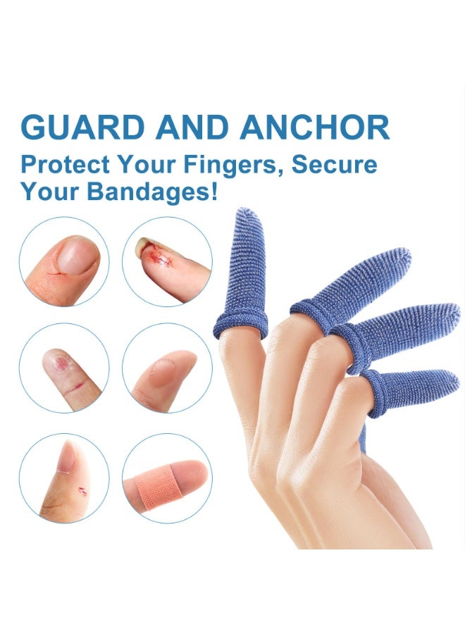 YelaJoy 20 Pcs Finger Cots,Finger Protectors for Tips, Breathable Bandages,Fitness Bandages,Finger Stall Work Kitchen Protection,Wound Care, Stretchy Sleeves for Gardening, Fitness and Cargo Handling(Blue) - Image 4