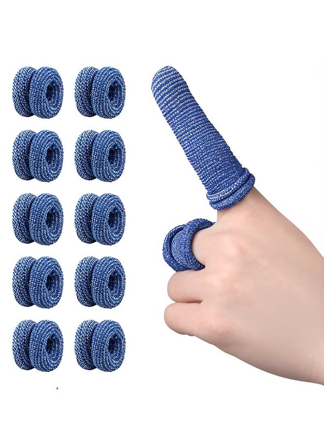 YelaJoy 20 Pcs Finger Cots,Finger Protectors for Tips, Breathable Bandages,Fitness Bandages,Finger Stall Work Kitchen Protection,Wound Care, Stretchy Sleeves for Gardening, Fitness and Cargo Handling(Blue) - Image 1