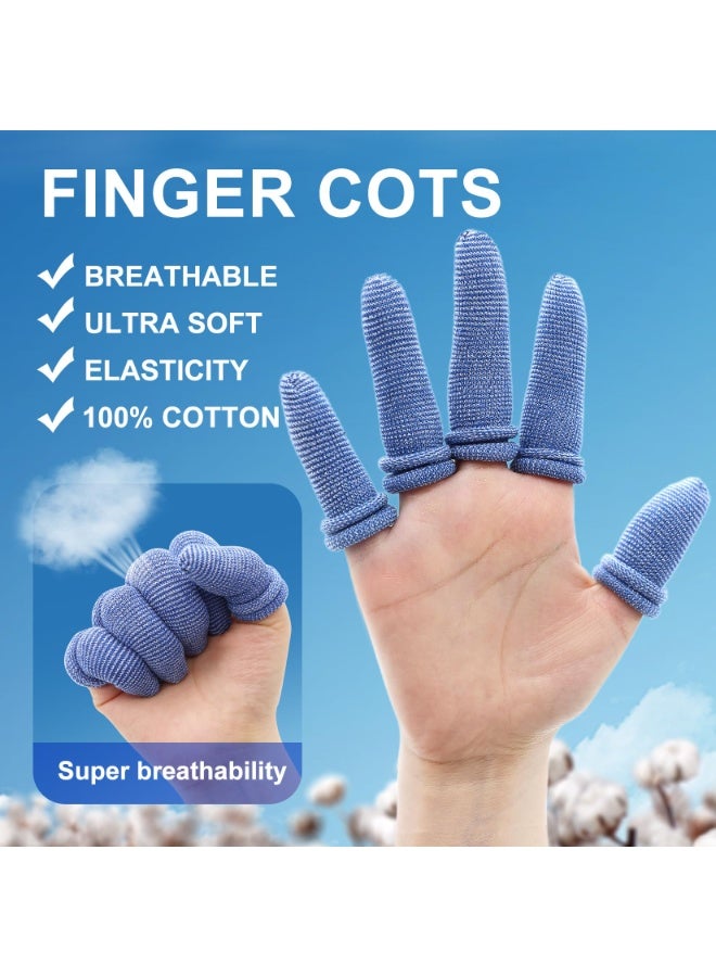 YelaJoy 20 Pcs Finger Cots,Finger Protectors for Tips, Breathable Bandages,Fitness Bandages,Finger Stall Work Kitchen Protection,Wound Care, Stretchy Sleeves for Gardening, Fitness and Cargo Handling(Blue) - Image 5