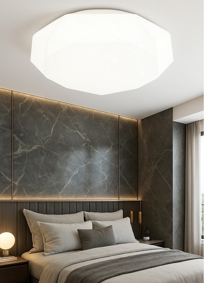 AL THURAYAT Modern Diamond Shine 40cm Luxury LED Ceiling Light, LED Ceiling Lamp, 3 Lighting Colors, Suitable for Bedroom and Living Room - Image 2