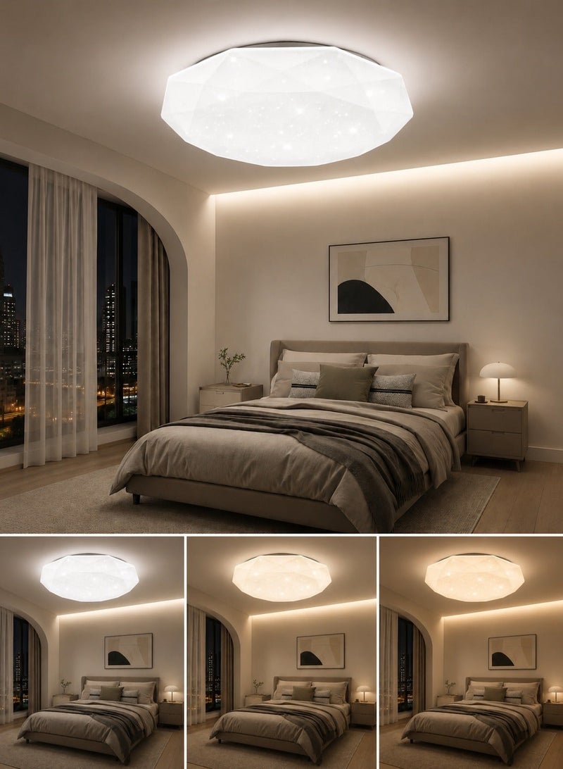 AL THURAYAT Modern 40cm LED Ceiling Light – 3 Color Lighting Modes Warm White / Cool White / Natural – Luxury Flush Mount Ceiling Lamp for Bedroom & Living Room - Image 2