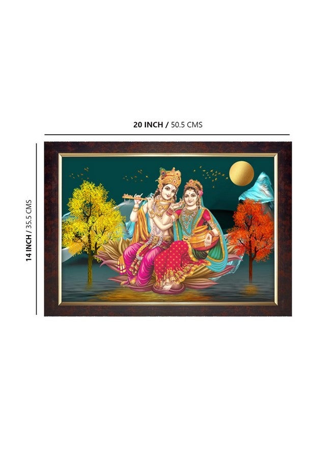 Dharvika Innovations Dharvika Innovations Radha Krishna Photo Frame Big Size Home Decoration with Sparkle Coated Lamination (14x20 Inch) - 20497 - Image 2