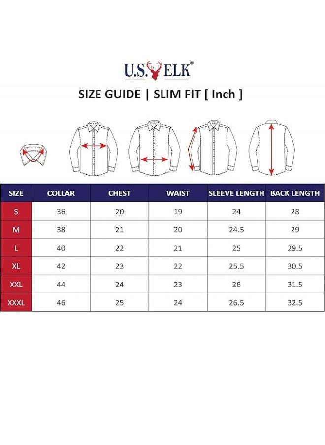 U.S. ELK Men's Button Down Shirt | Casual Slim Fit Shirt | Long Sleeve Oxford Shirts For Men | Smart Fit Cuff - Peach  - Image 5