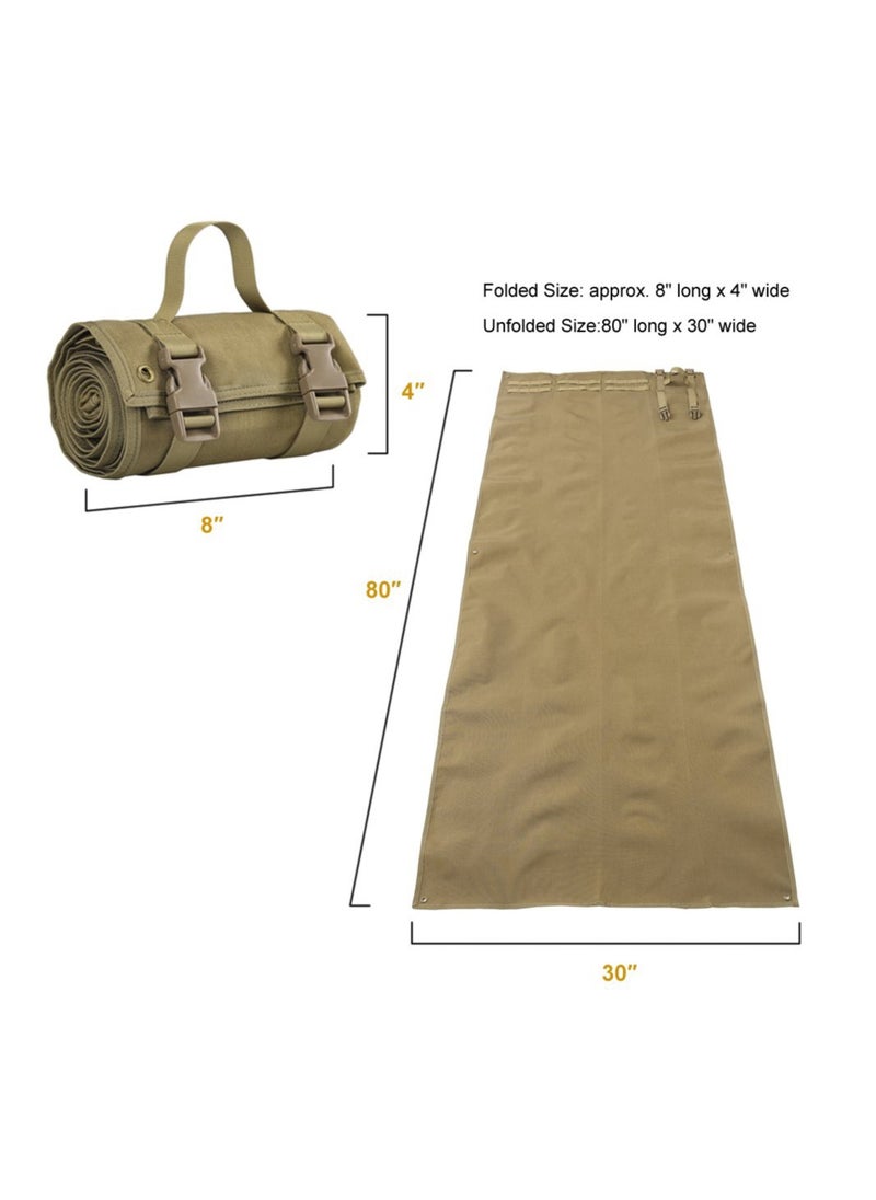 ASIV - Shooting Mat - Roll Up Shooting Mat Prone Shooting Mat Tactical Shooting Blanket Pad for Long Range Shooting Hunting (Unpadded - Brown) - Image 1