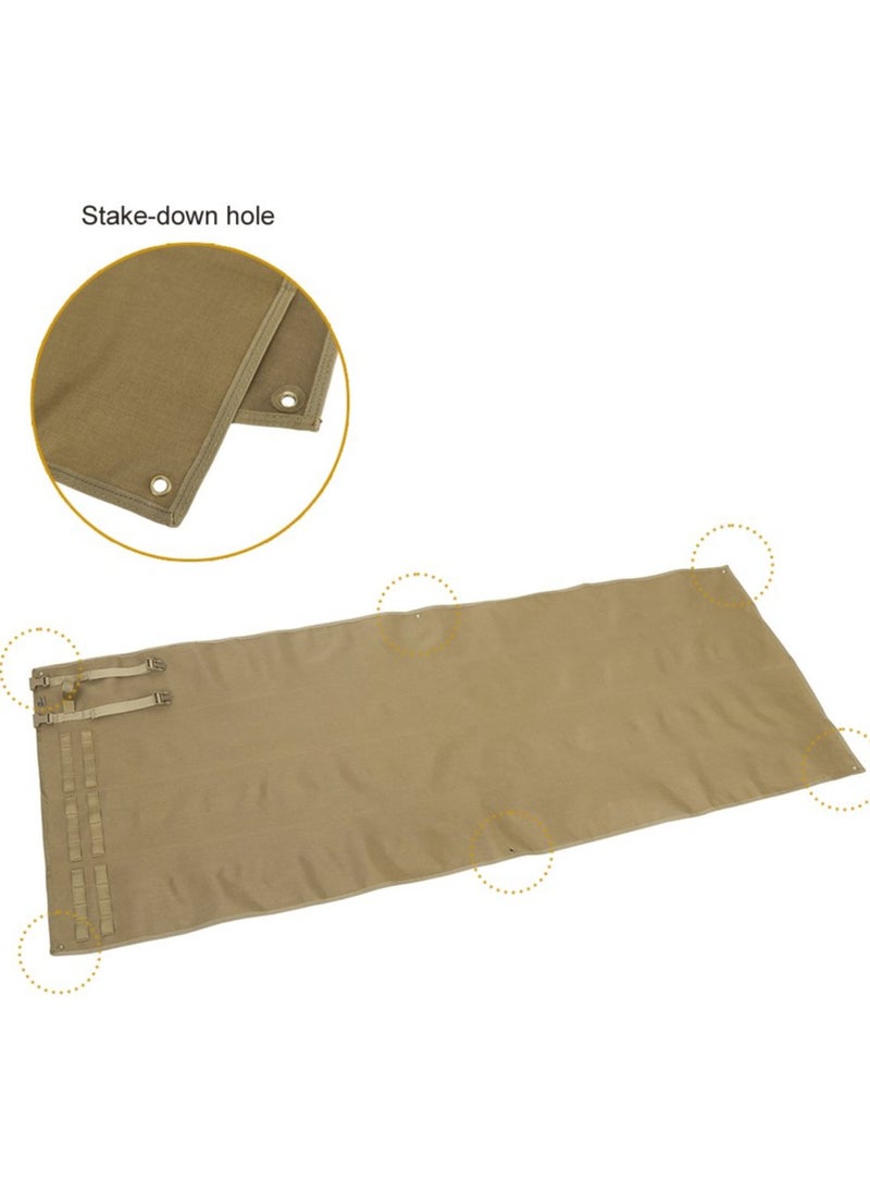 ASIV - Shooting Mat - Roll Up Shooting Mat Prone Shooting Mat Tactical Shooting Blanket Pad for Long Range Shooting Hunting (Unpadded - Brown) - Image 1