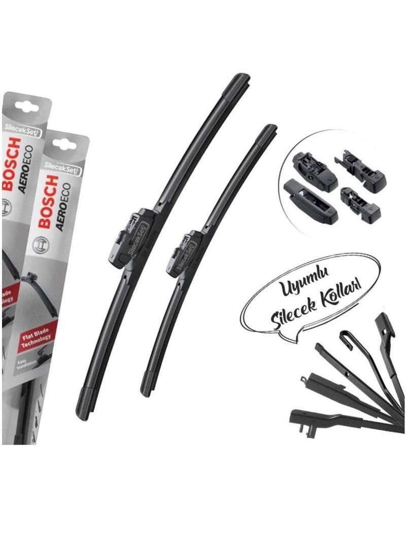 BOSCH Aeroeco Front Window Wiper Blades Driver Side And Passenger side For Toyota RAV-4 Nov. 2005 - Nov. 2012 - Image 3