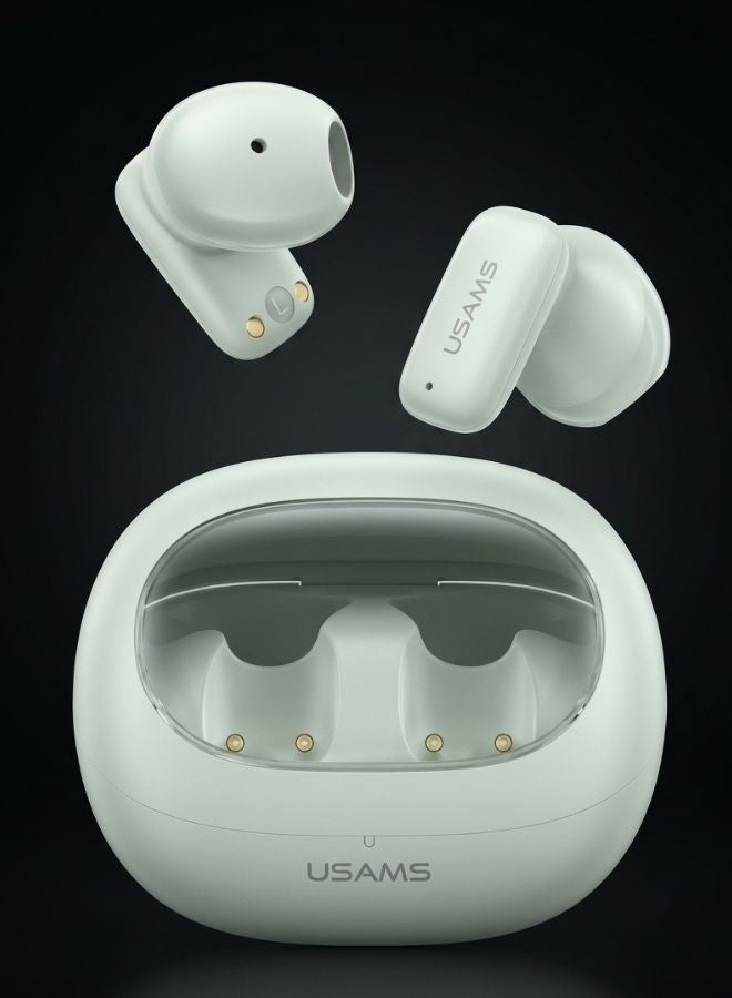 Usams Earphone Wireless Earbuds Headphones TWS Bluetooth 5.3 Semi In-Ear Stereo Sound 13mm Driver 5H Playtime Charging Case AirPods Style - Image 1