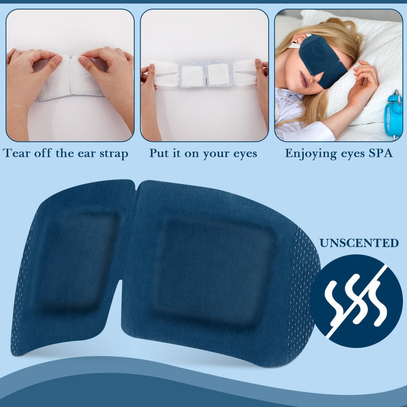 Funnysoft 100 Pcs Disposable Steam Eye Mask Bulk for Dry Eyes Spa Unscented Self Heating Warm Compress Sleep Mask Home Office Travel Relaxation Gifts - Image 3