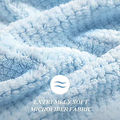 YFONG Large Hair Towel Wrap for Women, Super Absorbent Microfiber Hair Towel for Curly Hair, Fast Drying Hair Turbans with Elastic,Hair Drying Towel Wrap for Hair Care 26.3" X 40" (Blue) - Image 3
