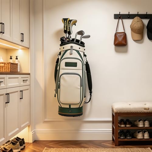 BiJun Golf Bag Storage, Golf Bag Holder Golf Bag Organizer for Garage Wall Mount Rack Stand Golf Bag Storage Rack Hangers for Storage Space for Garage - Image 3