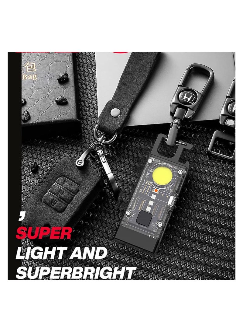 Zikra Portable Keychain Flashligh, Magnetic Clip-on Work Light Mini Outdoor Flashlight, Waterproof Rechargeable Pocket Light for Hiking, Camping, Survival, Emergency - Image 3